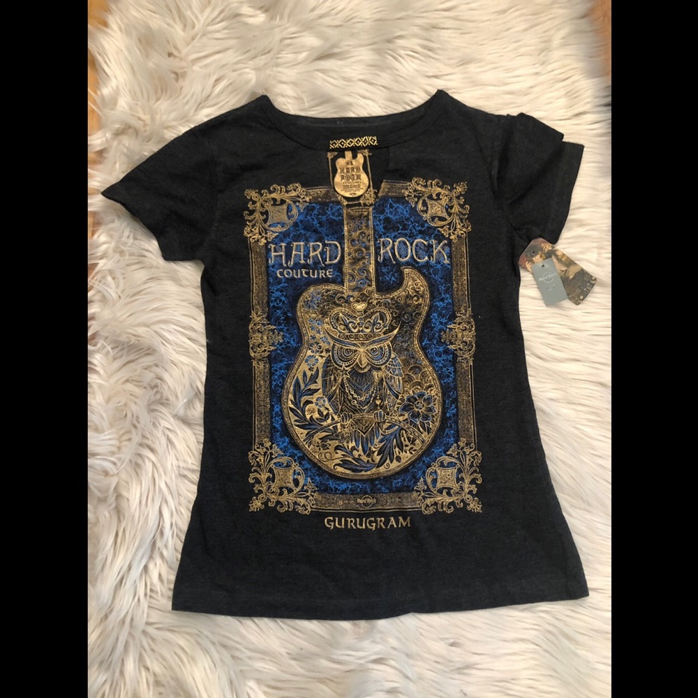 Hard Rock Couture Gurugram Guitar Tee For Women, Size XS